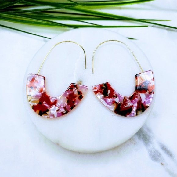 Jewelry - 5 for $25 Multi Color Acrylic Hoop Resin Earrings